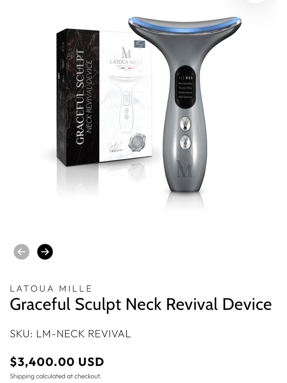 Graceful Sculpt Neck Treatment Device — Silver